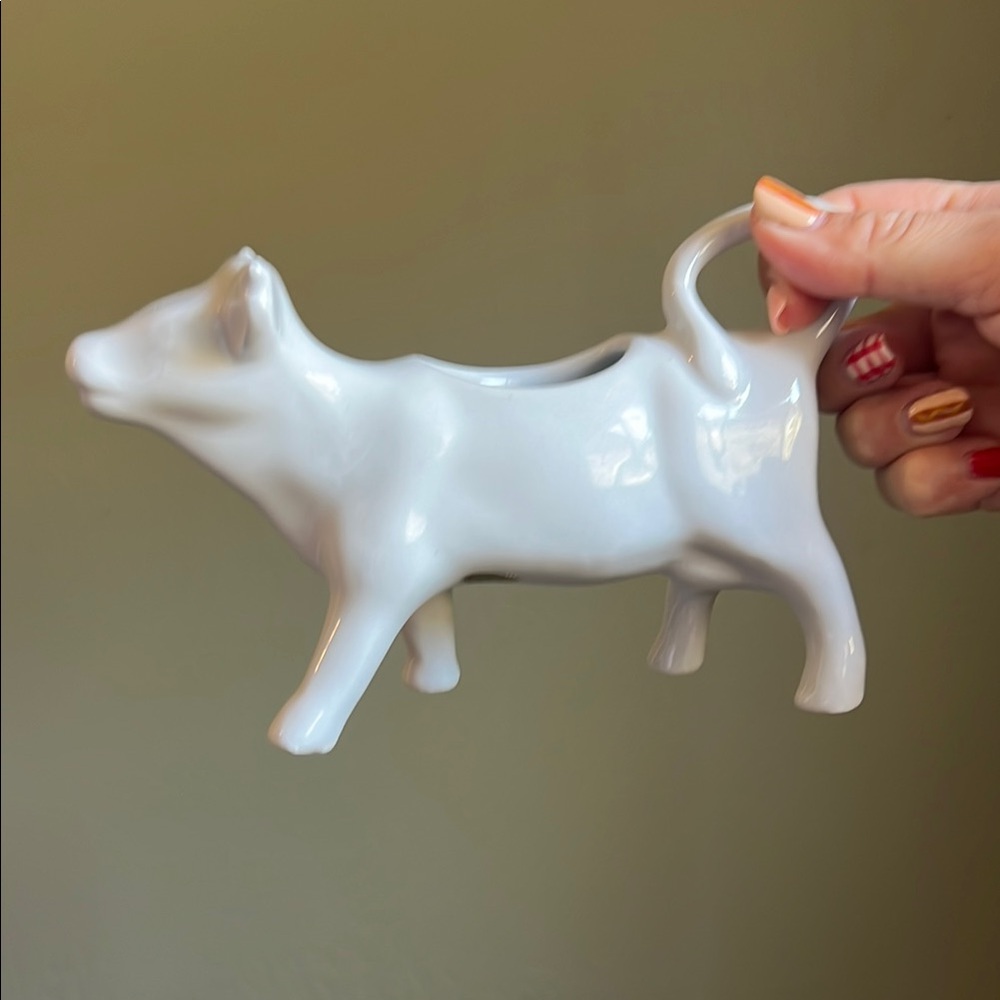 White Porcelain Cow Pitcher